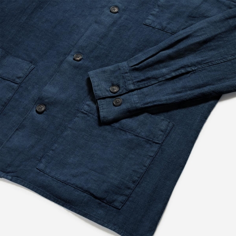 rauceby midnight overshirt functional buttoned cuff detail