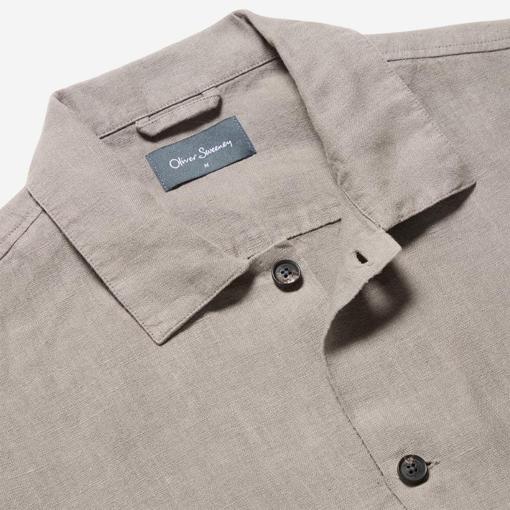 rauceby mushroom collar and placket detail