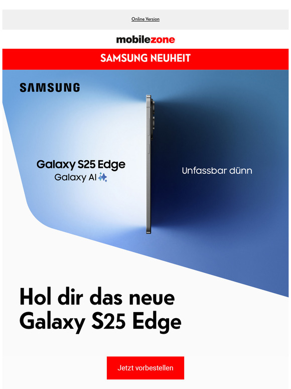 Das neue Galaxy S25 Edge – jetzt vorbestellen