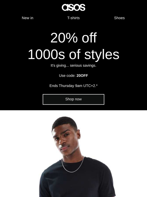 20% off 1000s of styles