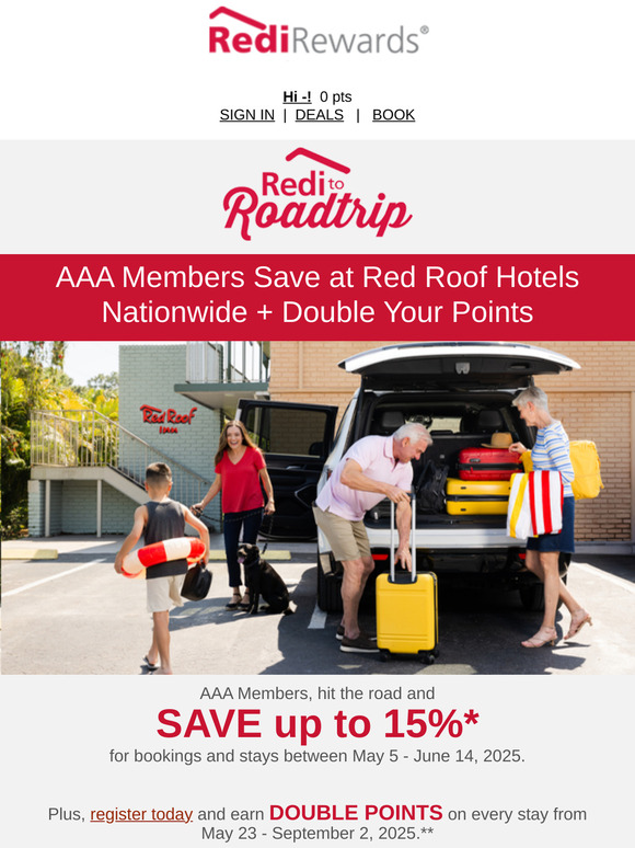 AAA Members: Save up to 15% and Earn 2X the Points