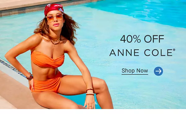 A woman in a swimsuit. 40% off Anne Cole. Shop now.