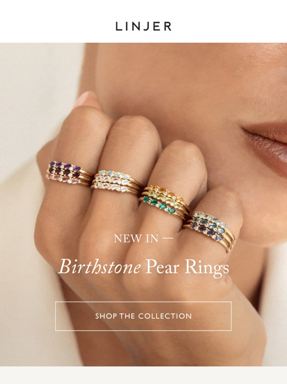 NEW! Birthstone Pear Rings 🍐