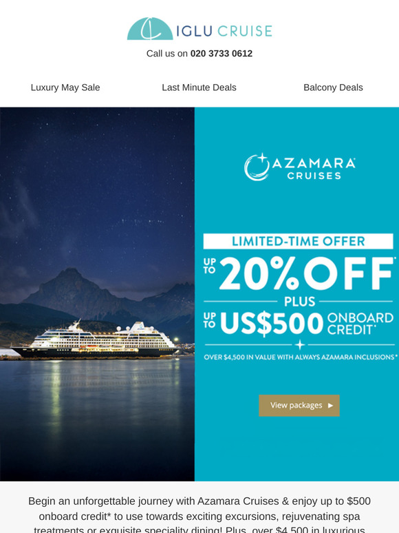 Up to 20% off with Azamara Cruises