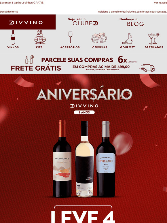 ﻿🍾 Leve 4 e Pague Apenas 2 e celebre com a gente!