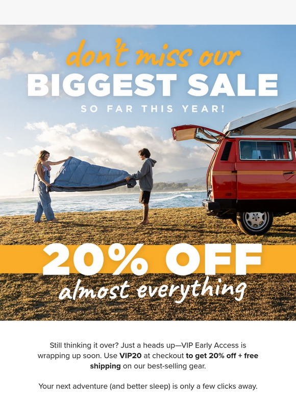 VIP Reminder: Your 20% Off + Free Shipping Ends Soon
