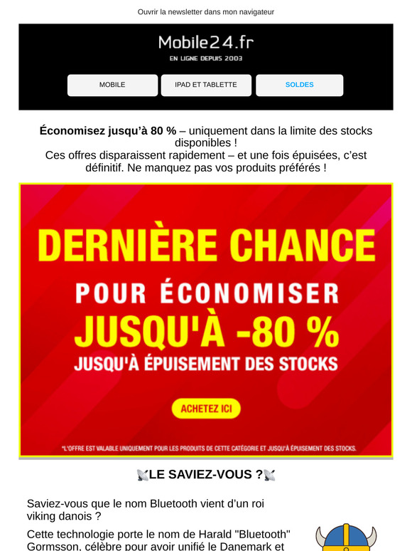 Dernière chance : jusqu'à 80 % de réduction⏰