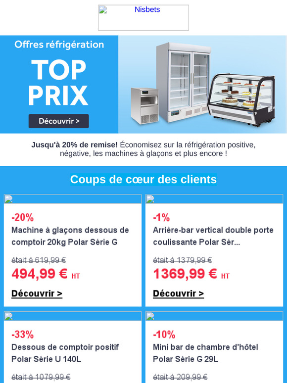Jusqu'à - 20% sur une large gamme de réfrigération !