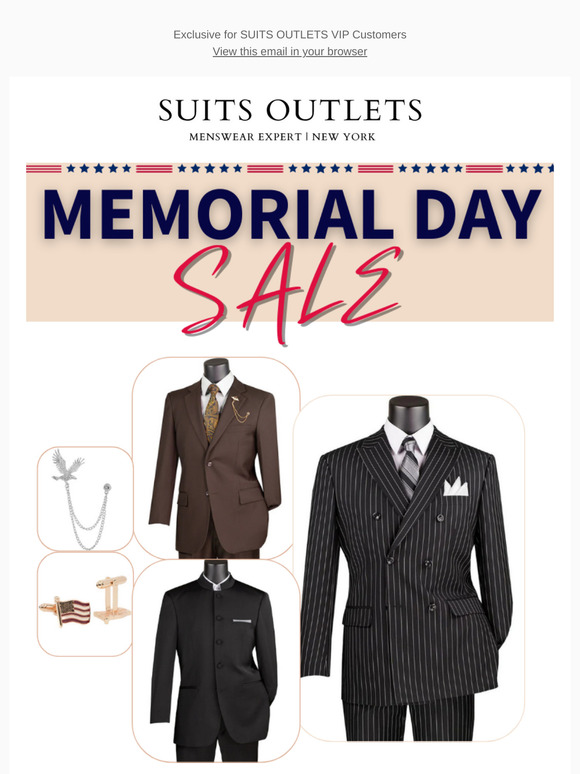 Memorial Day Savings Shop Suits for Less!