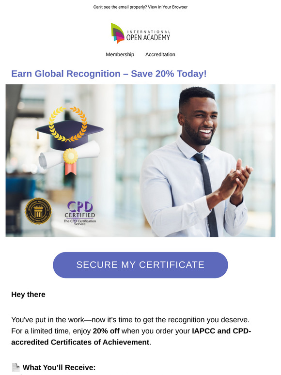 🎓 Double the Recognition: IAPCC & CPD Certificates – 20% Off!