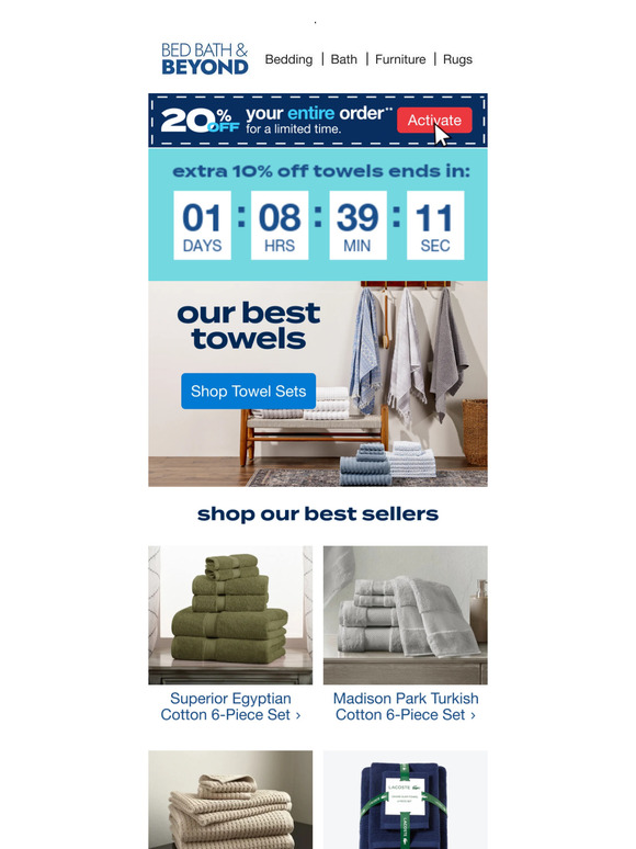 Extra 10% off our best-selling towels—but only until tomorrow ⏳