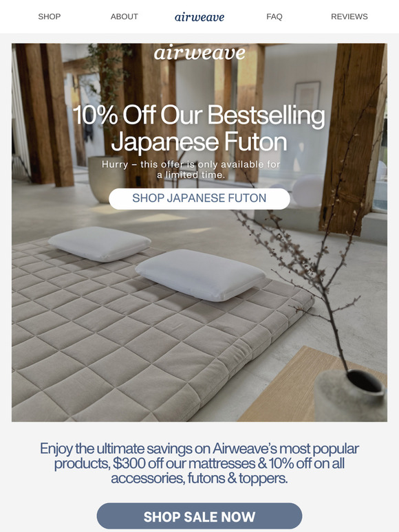 10% Off Our Bestselling Japanese Futon! ✨