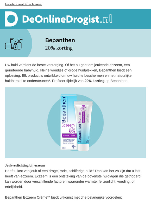Tijdelijk 20% korting op de verzorging Bepanthen