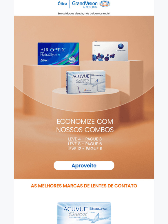 COMBOS de lentes de contato com 25% OFF!