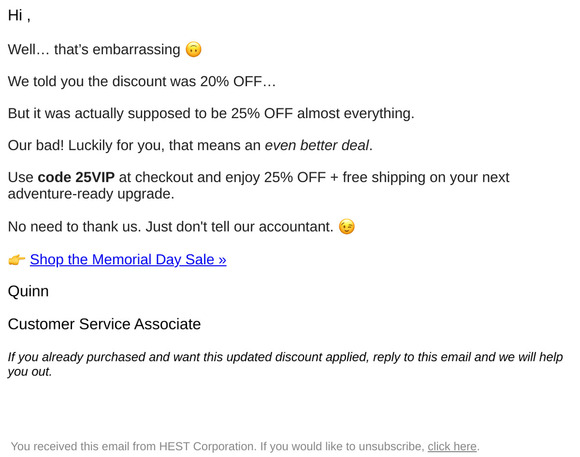 Oops… our mistake = your bigger discount 🎉