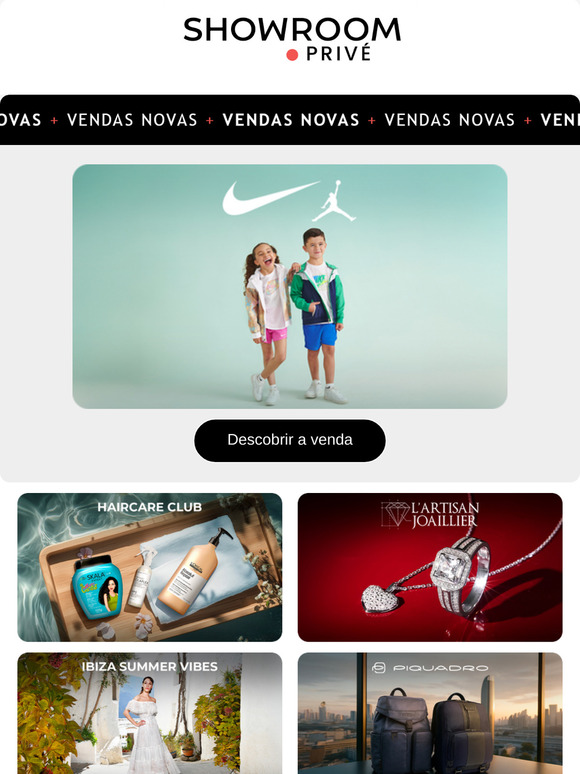 NIKE KIDS, DKNY, HAIRCARE CLUB e 11 novas vendas online hoje