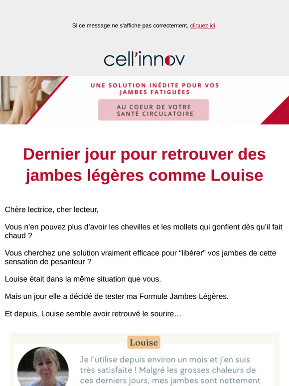 Louise a retrouvé des jambes légères