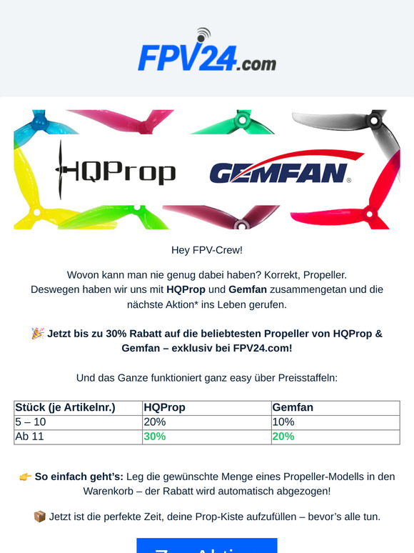 🚀 Du brauchst mehr Props. Wir haben die Rabatte!