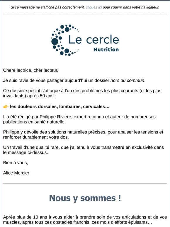 Mal au dos ? Lisez ce mail !