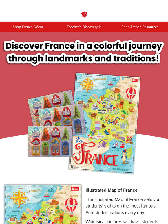 Teacher's Discovery: An Illustrated Map of France’s Most Treasured ...