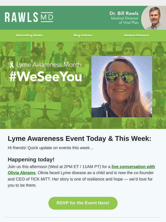 Don’t miss today’s live event + Get your Lyme Awareness Glasses!