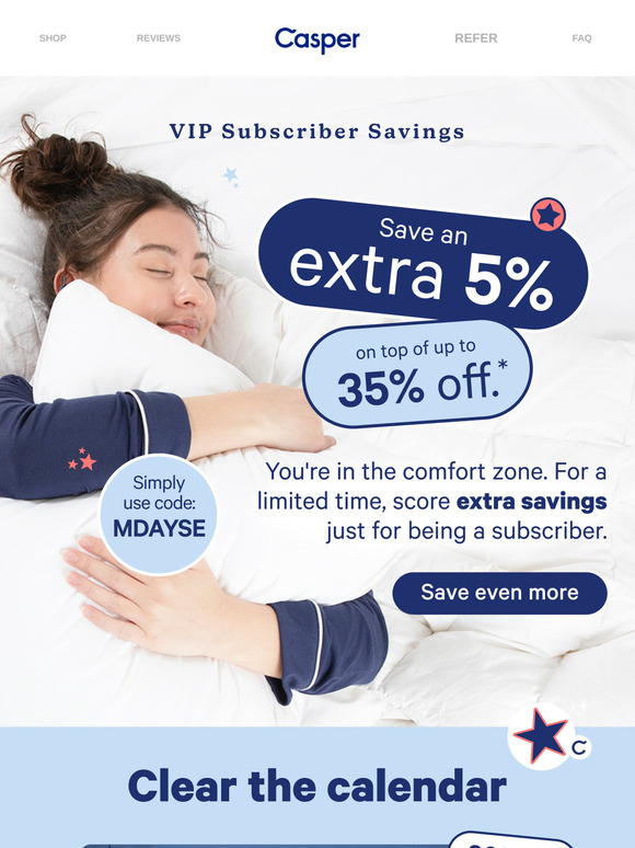 An extra 5% off to get you summer ready.