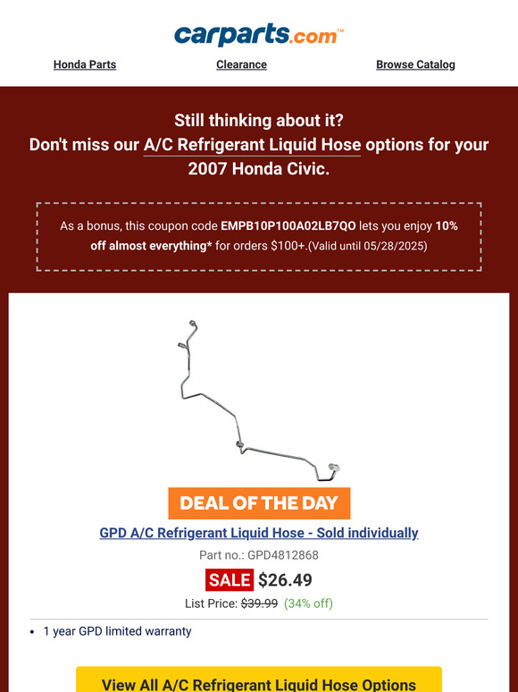 Friendly Reminder: Let us help you find the parts you need