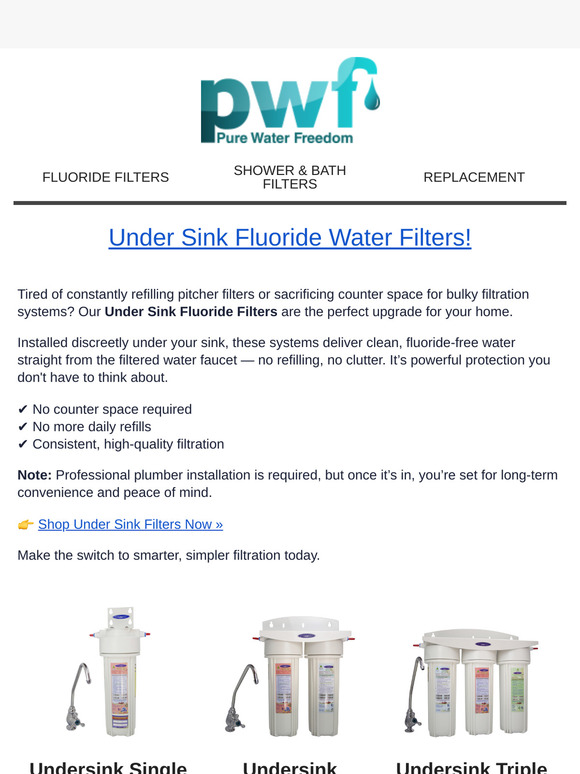 Get Pure Water Instantly with Under-sink Fluoride Filters