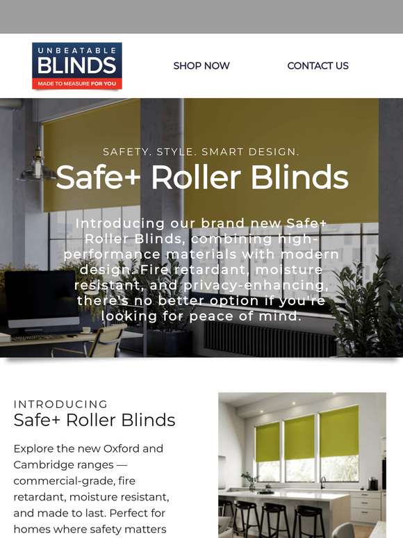 Just In: Rest Easy with NEW Safe+ Roller Blinds✨