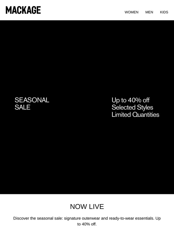 It’s Here: The Seasonal Sale