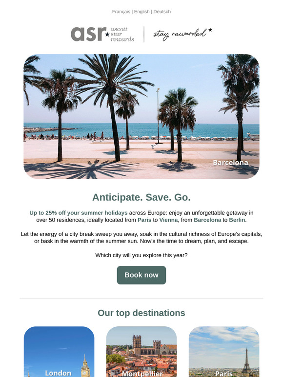 Up to 25% off your summer holidays in Europe