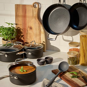 Sagenwolf Titanium Non-Stick Cookware Set with Glass Lids, 5-Piece