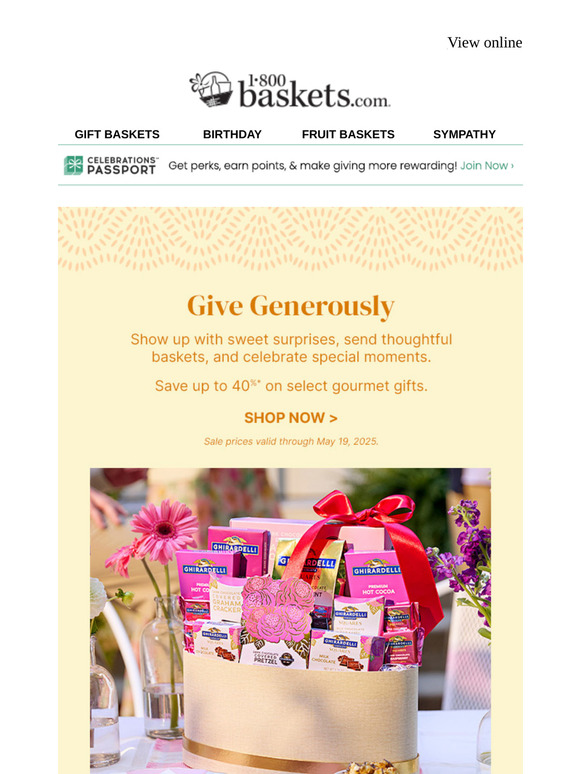 Share the abundance with up to 40% off gifts.