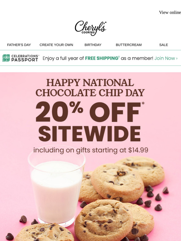Chip, chip hooray 🍪 20% off chocolaty treats until tonight.