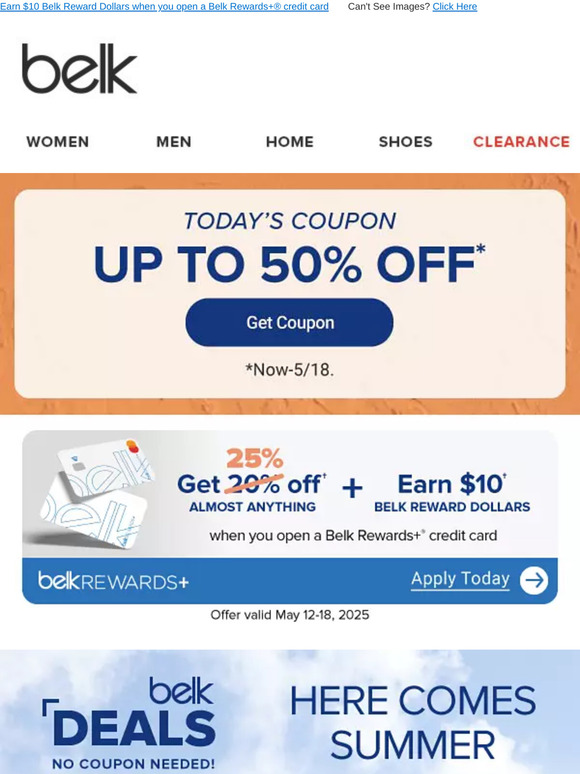 Don't miss today's coupon: Up to 50% off 🛍️
