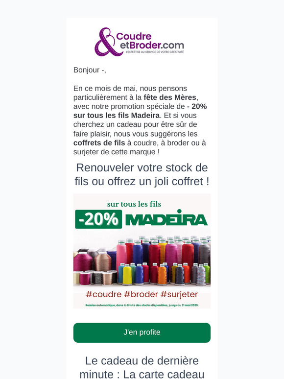 Les jolies offres couture du mois de mai