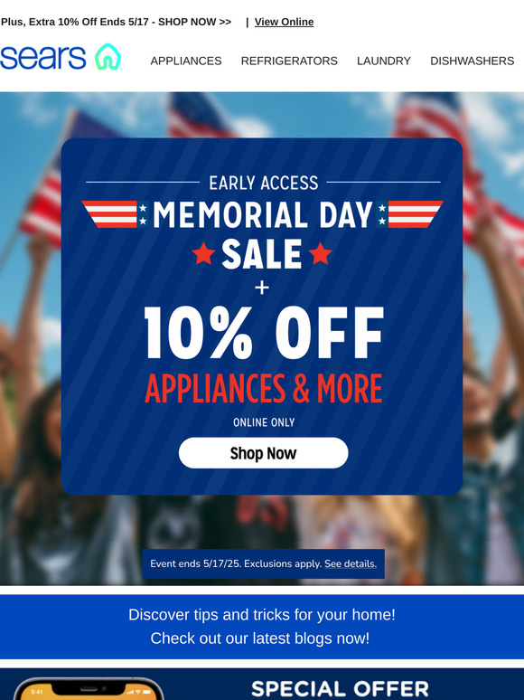 Be the First! Early Access to the Memorial Day Sale!