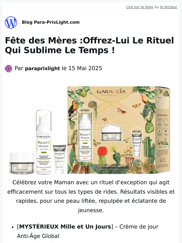 Fête des Mères :Offrez-Lui Le Rituel Qui Sublime Le Temps !
