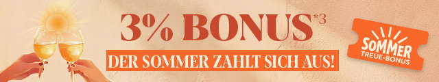 3% BONUS - Der Sommer zahlt sich aus!