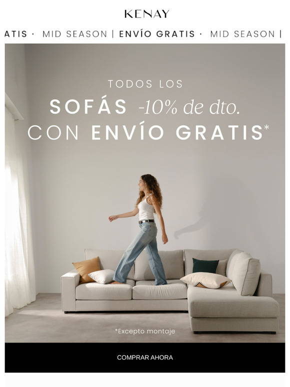 TODOS LOS  SOFÁS AL -10% DTO.  Y ENVÍO GRATIS  🛋️