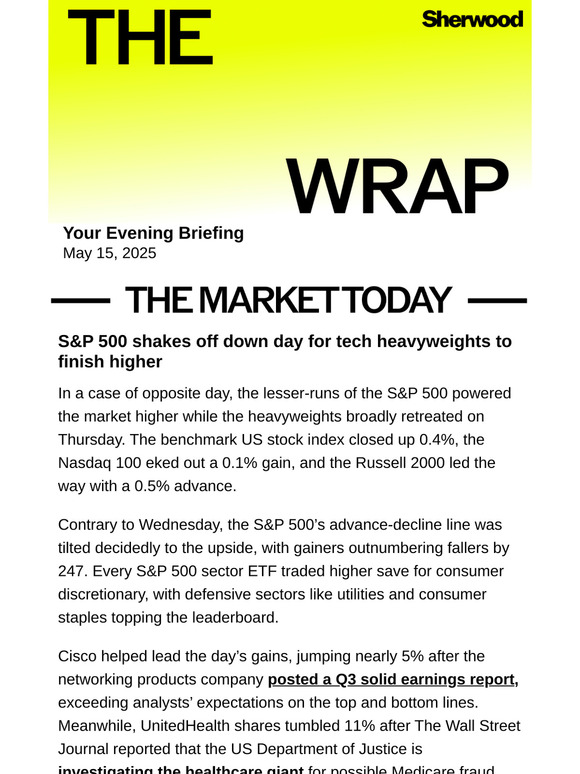 The Wrap: S&P 500 shakes off down day for tech heavyweights to finish higher