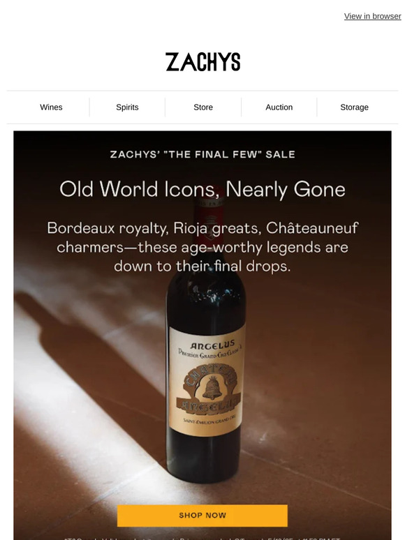 Shop The Final Few Sale—Legendary Wines, Final Prices