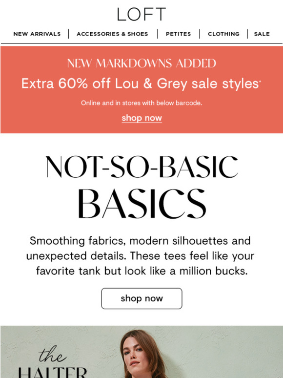 Extra 60% off Lou & Grey sale styles for 1-day only