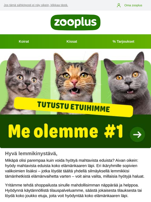 Rakastamme etuja – koko elämänkaaren läpi.