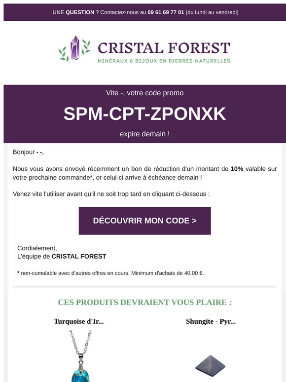 Plus que 24 heures pour utiliser votre code promo, — ⏱️