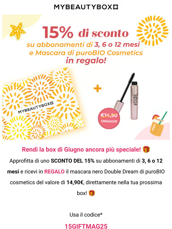 15% di SCONTO + Regalo esclusivo nella tua prossima box! 🎁