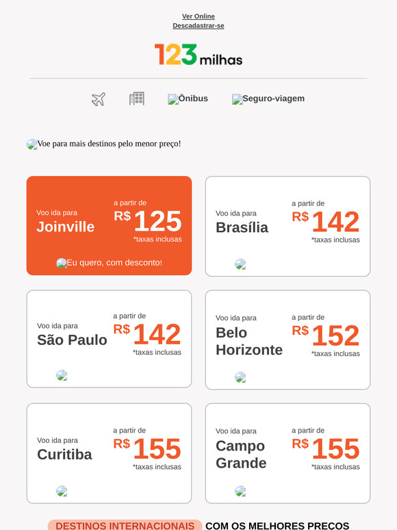 Praias? Cidades? Tem ofertas de voos para todos os gostos! 🛫