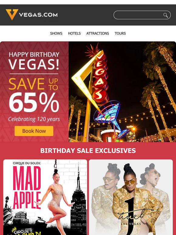 LAS VEGAS TURNS 120 🎂 Birthday Deals Up to 65% Off!
