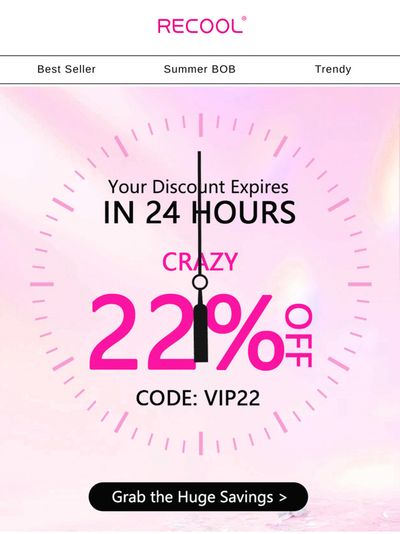 Just a heads up...Your CRAZY coupon hasn't been used yet!
