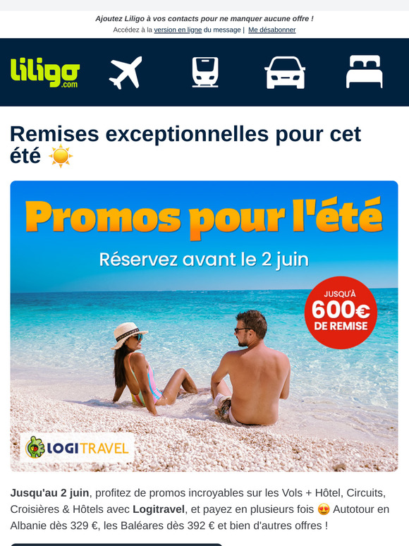 Des promos exceptionnelles sur les séjours vol + hôtel avec Logitravel 🤩